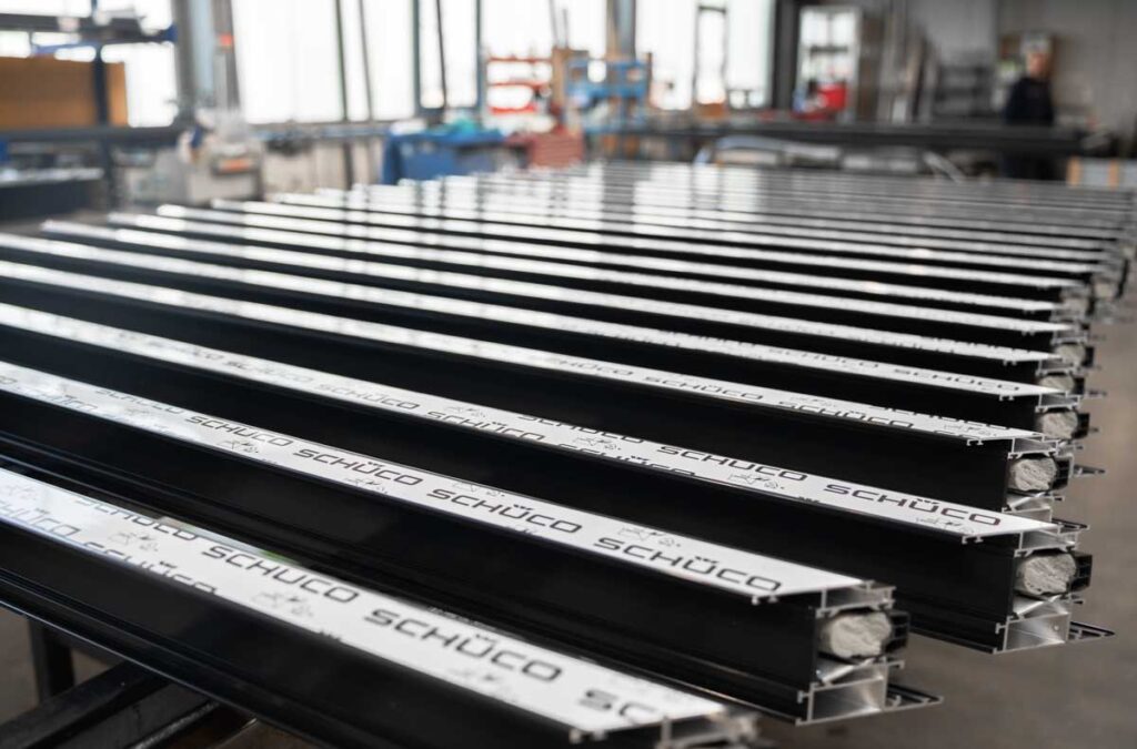 Metallprofile in einer Werkstatt